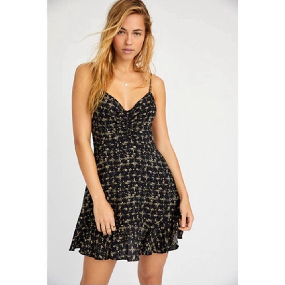*NEW* Free People Caught up printed slip dress size S - Picture 3 of 14